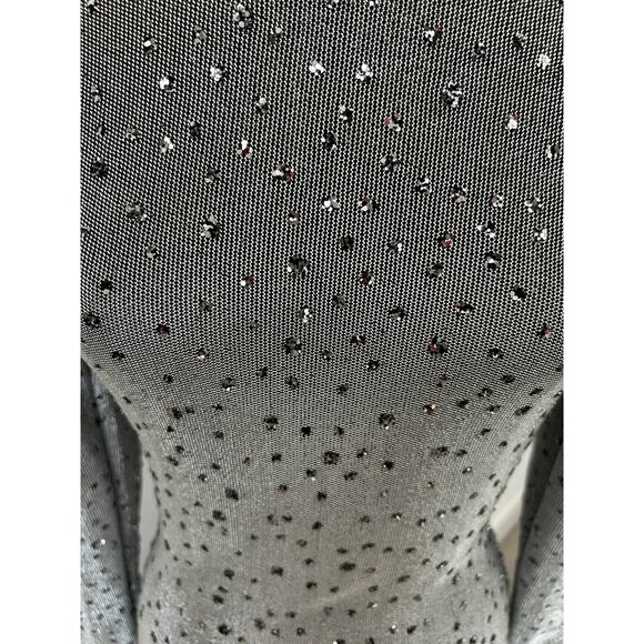 Lillie Rubin Vintage Silver Metallic Dress with Rhinestones size 4 - Picture 4 of 9